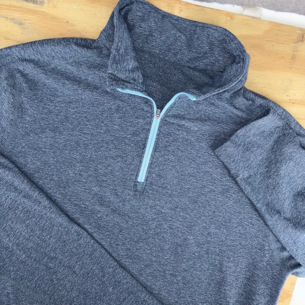 Lululemon Metal Vent Tech Pullover Mens XL Blue Heather 1/4 Zip Active Training